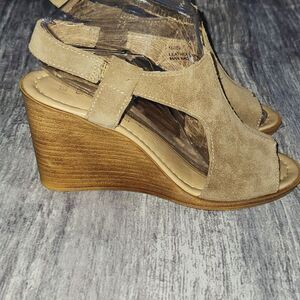 Barbara Barbieri Strappy Suede Leather Platform Wedge Sandal 6.5M Made In‎ Italy